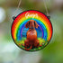 Dachshund Red Rainbow Bridge Personalised Stained Glass Effect Suncatcher